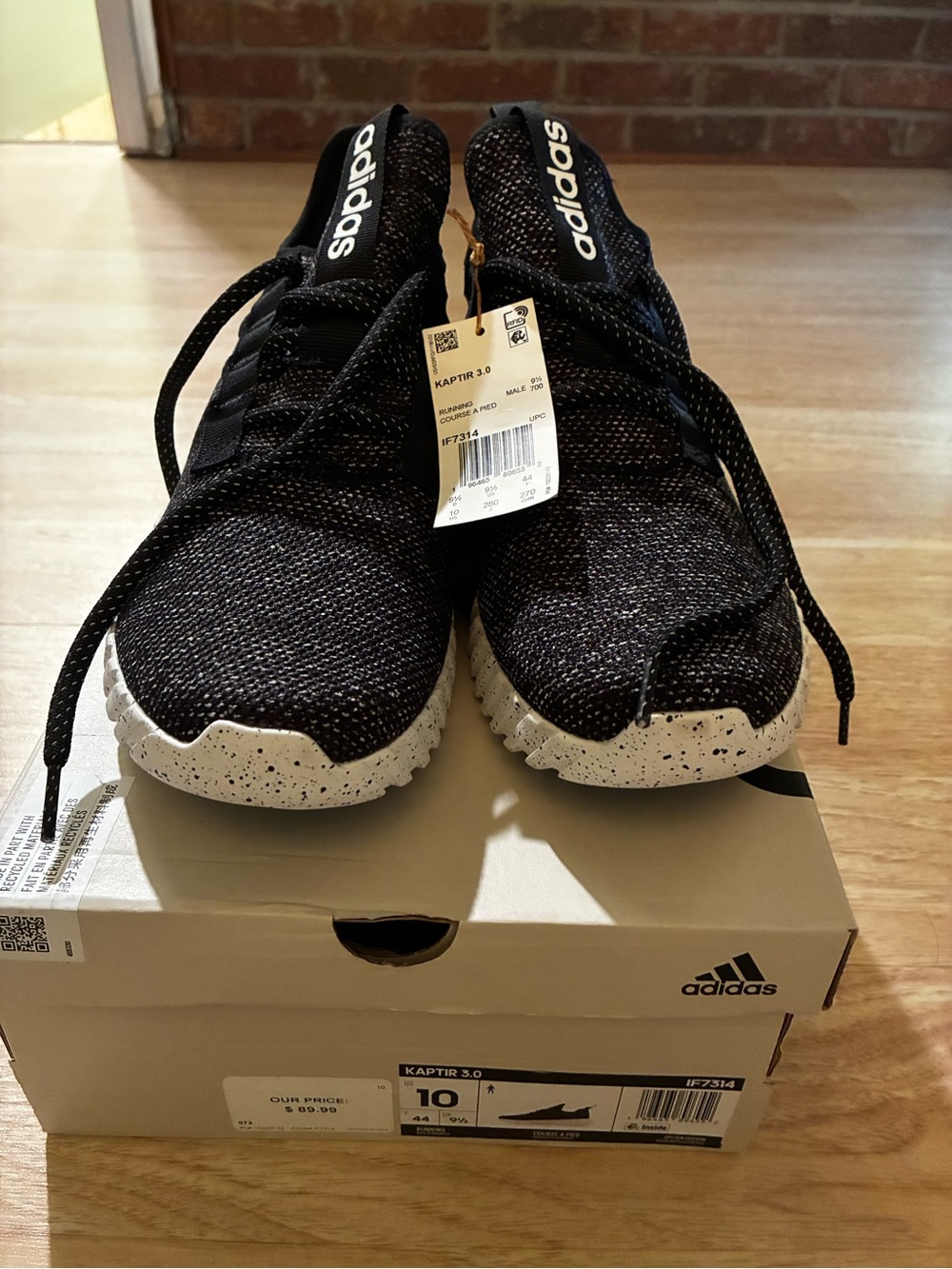 adidas Kaptir 3.0 Black with White Speckle Trainers